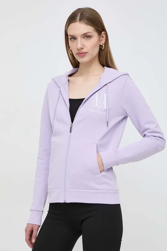 vijolična Bombažen pulover Armani Exchange Ženski