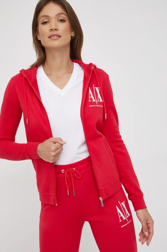 κόκκινο Βαμβακερή μπλούζα Armani Exchange Γυναικεία