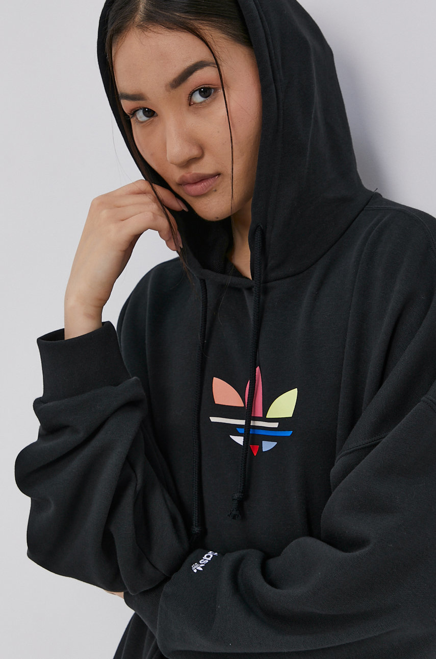 Кофта adidas Originals женская цвет чёрный с принтом | ANSWEAR.ua