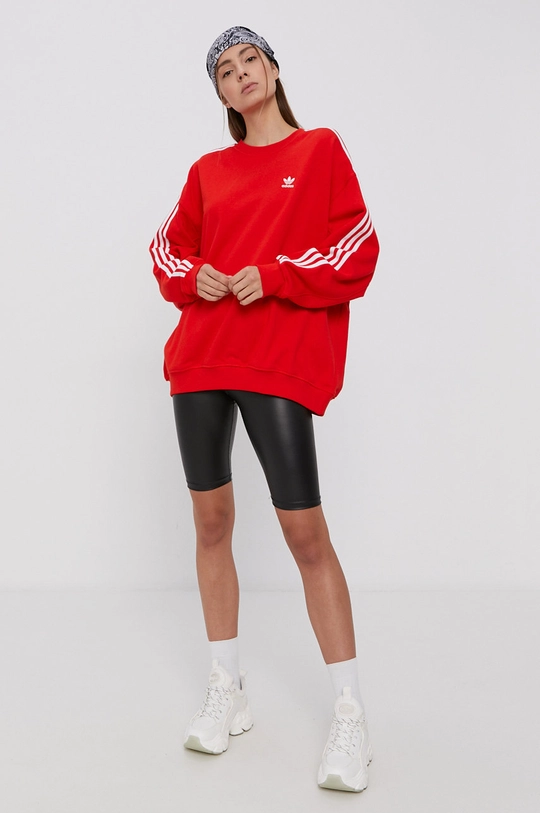 czerwony adidas Originals - Bluza bawełniana H33540