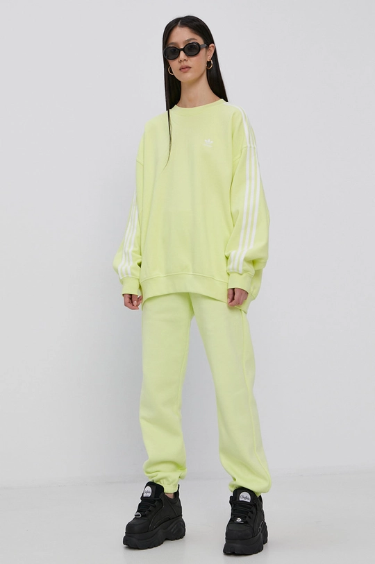 żółty adidas Originals Bluza bawełniana H33541 Damski