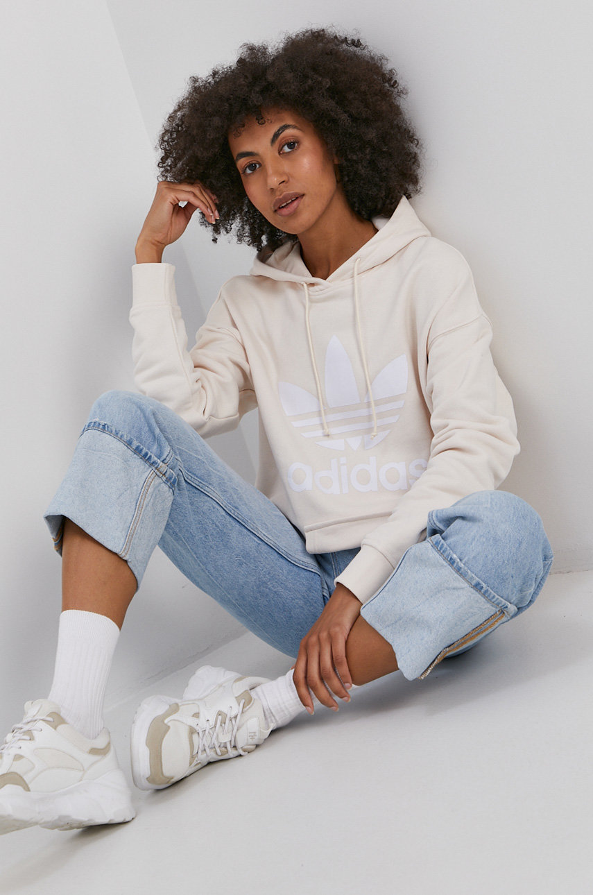 beige adidas Originals cotton sweatshirt Women’s