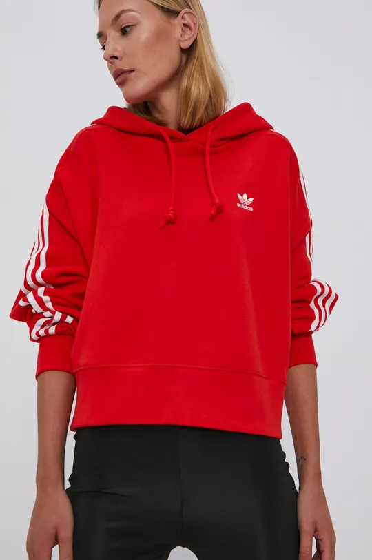 червоний Бавовняна кофта adidas Originals Жіночий