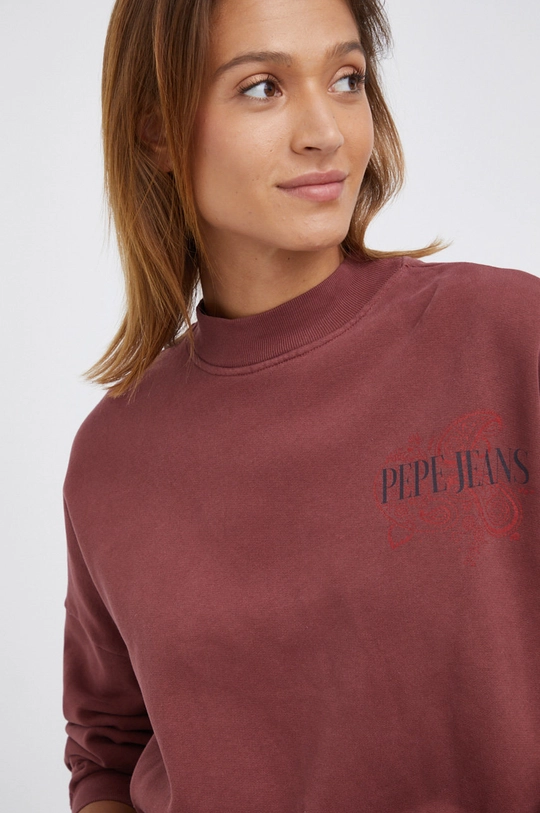 bordowy Pepe Jeans Bluza Damski