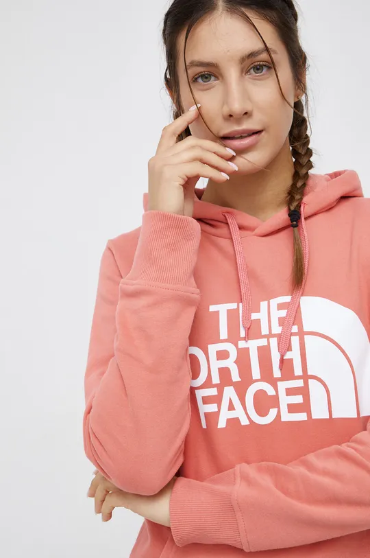pink The North Face cotton sweatshirt