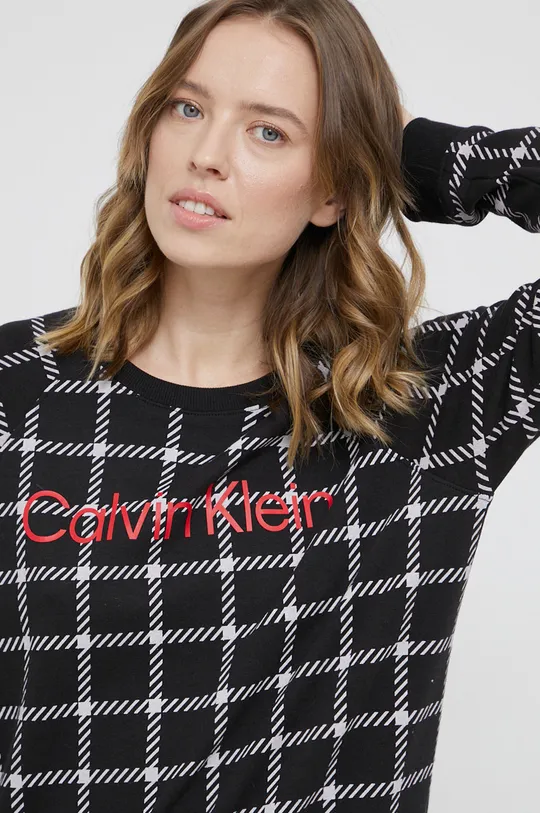 crna Homewear dukserica s kapuljačom Calvin Klein Underwear