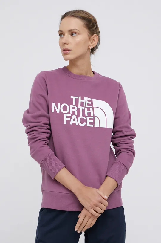 μωβ Βαμβακερή μπλούζα The North Face Γυναικεία