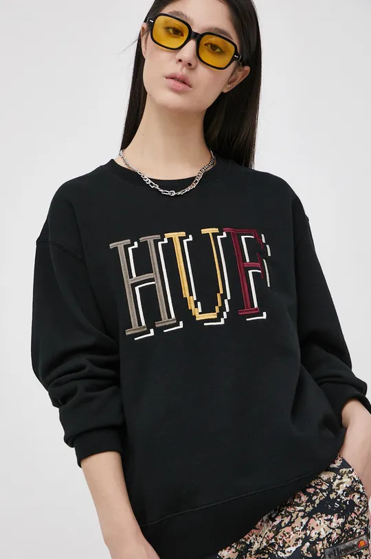 czarny HUF Bluza Damski