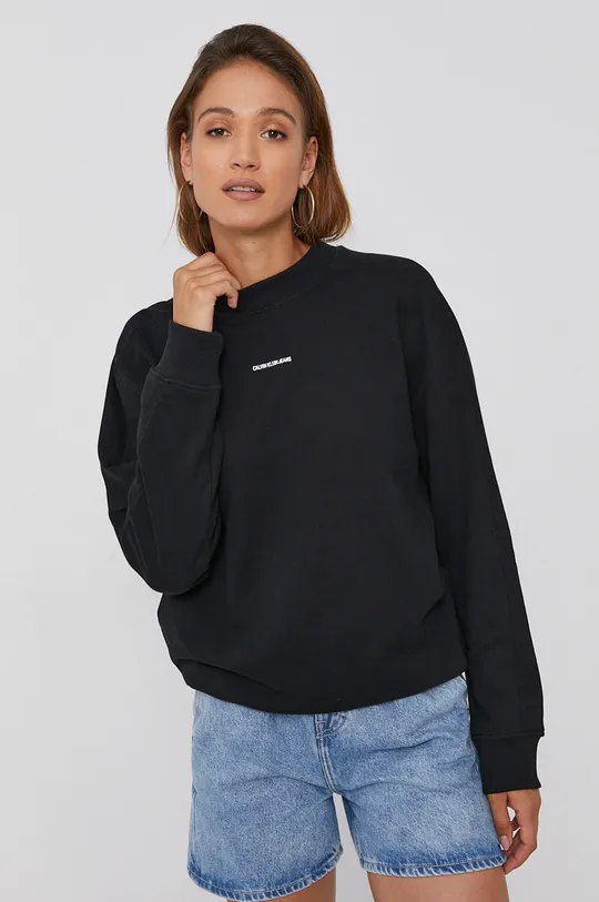 fekete Calvin Klein Jeans pamut melegítőfelső Női
