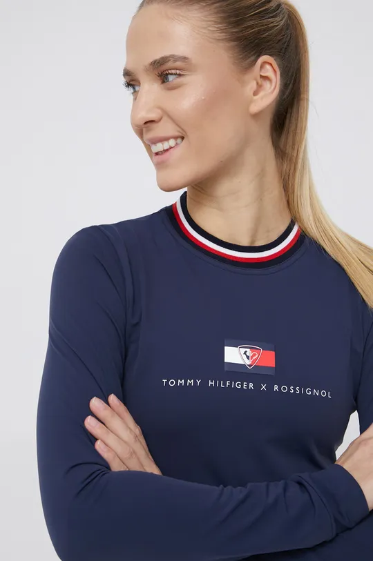 tmavomodrá Tričko s dlhým rukávom Rossignol x Tommy Hilfiger Dámsky