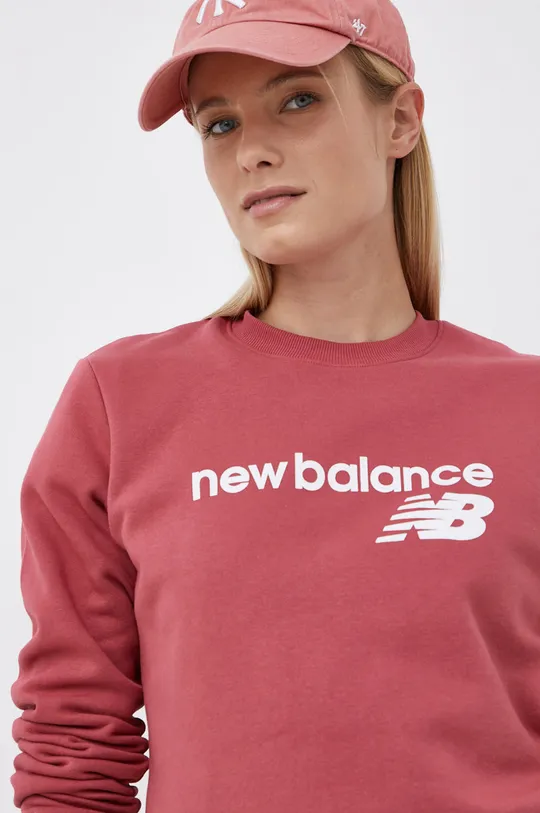 różowy New Balance - Bluza WT03811ERR