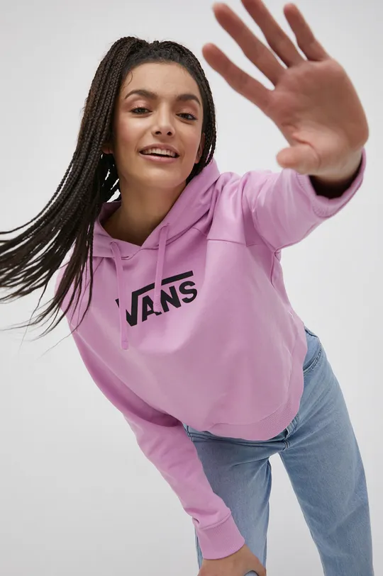 ροζ Βαμβακερή μπλούζα Vans Γυναικεία