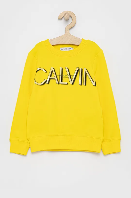żółty Calvin Klein Jeans Bluza dziecięca IG0IG01006.4890 Dziewczęcy