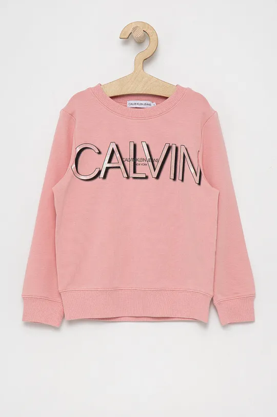 różowy Calvin Klein Jeans Bluza dziecięca IG0IG01006.4890 Dziewczęcy