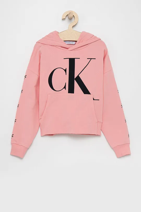 różowy Calvin Klein Jeans Bluza dziecięca IG0IG01007.4890 Dziewczęcy