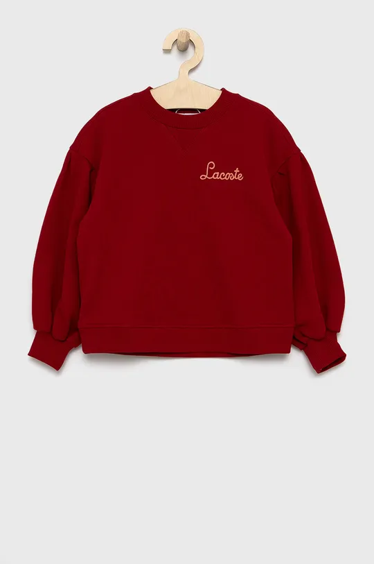 κόκκινο Παιδική βαμβακερή μπλούζα Lacoste Για κορίτσια