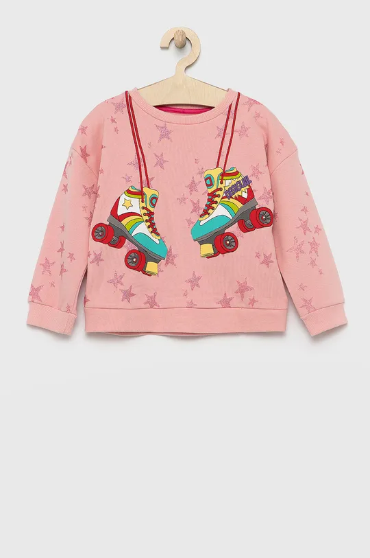 Παιδική βαμβακερή μπλούζα Desigual ροζ