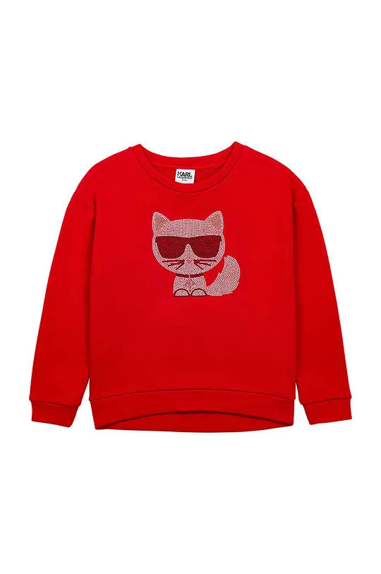 červená Karl Lagerfeld - Detská bavlnená mikina Dievčenský