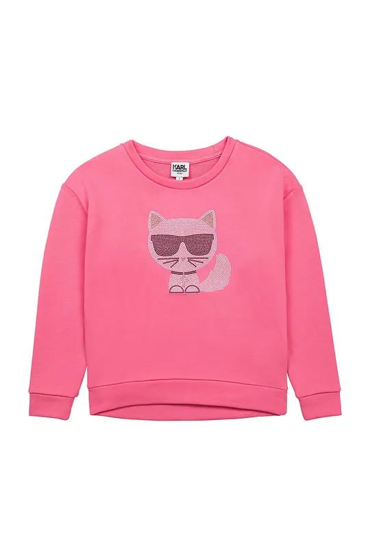 różowy Karl Lagerfeld - Bluza bawełniana dziecięca Z15338.86.108 Dziewczęcy
