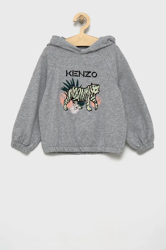 сірий Дитяча бавовняна кофта Kenzo Kids Для дівчаток