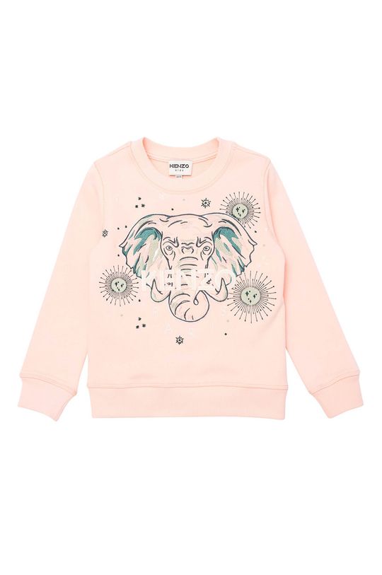 różowy Kenzo Kids Bluza bawełniana dziecięca Dziewczęcy