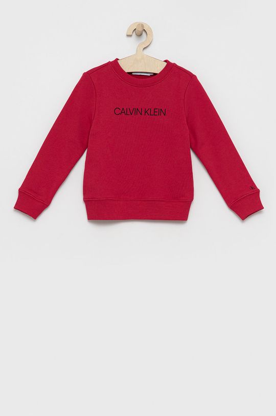růžová Calvin Klein Jeans - Dětská bavlněná mikina Dětský