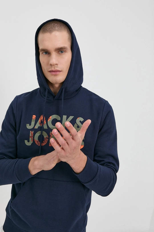 granatowy Jack & Jones Bluza Męski