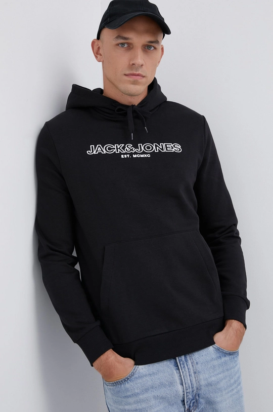 czarny Jack & Jones Bluza Męski