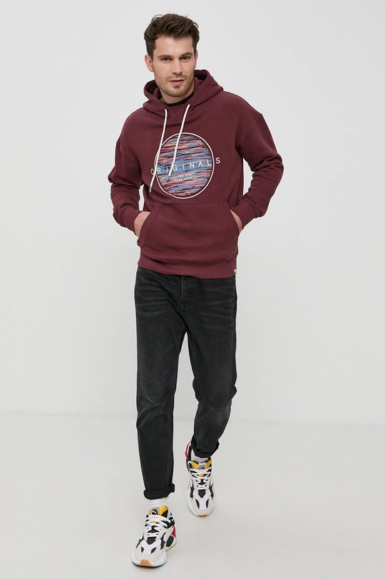 Mikina Jack & Jones burgundské