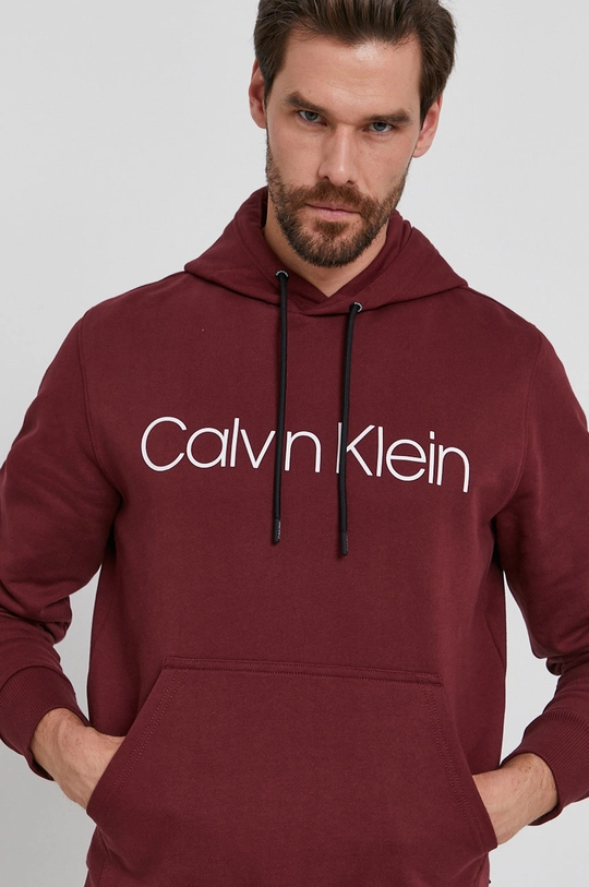 bordowy Calvin Klein Bluza Męski