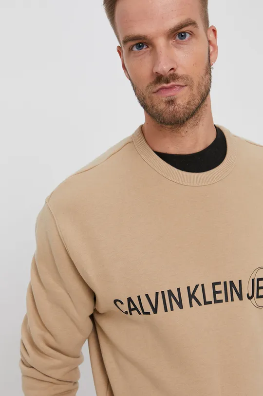 beżowy Calvin Klein Jeans Bluza J30J318181.4890