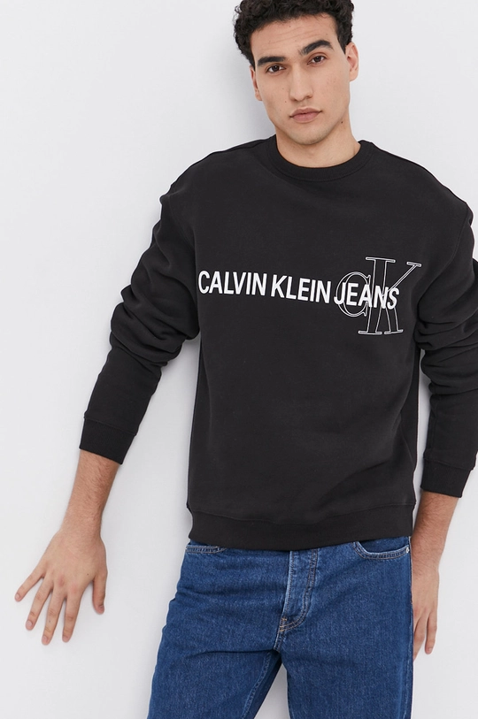 czarny Calvin Klein Jeans Bluza J30J318181.4890 Męski