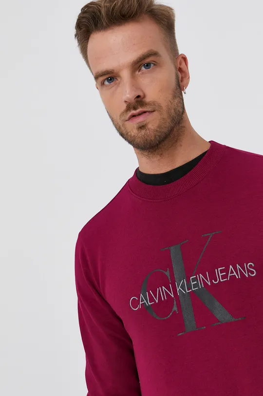 fioletowy Calvin Klein Jeans Bluza bawełniana J30J315595.4890