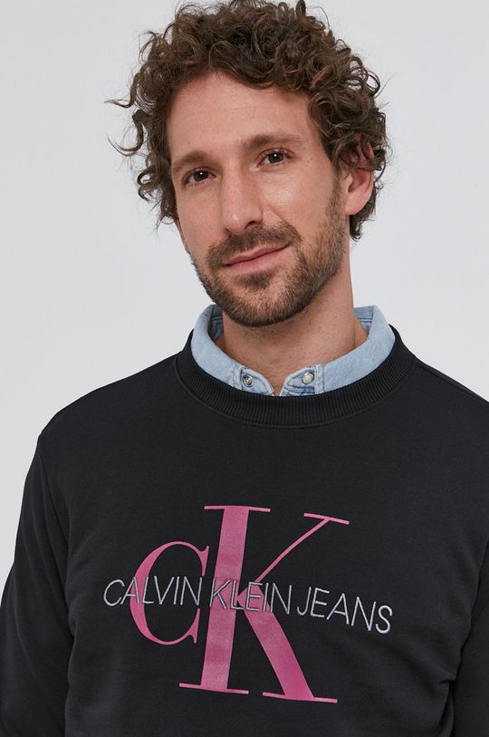 czarny Calvin Klein Jeans Bluza bawełniana