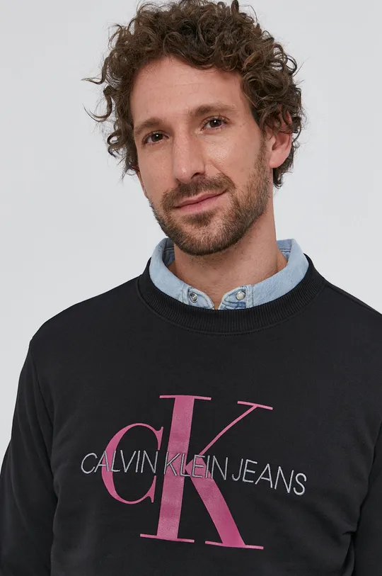 czarny Calvin Klein Jeans Bluza bawełniana J30J315595.4890