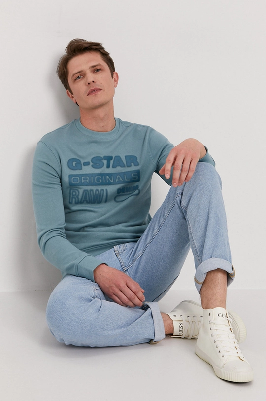 niebieski G-Star Raw Bluza D20003.A613 Męski