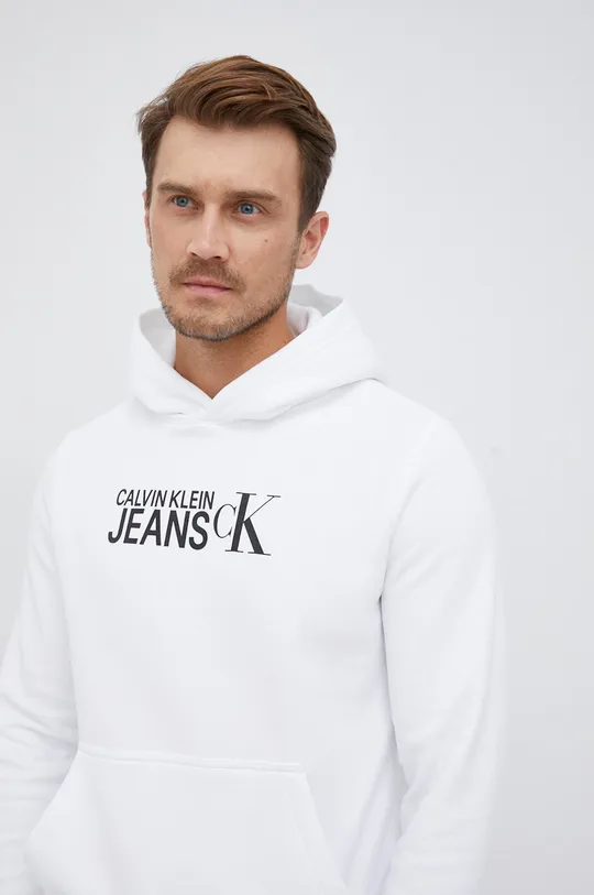 biały Calvin Klein Jeans Bluza J30J318788.4890