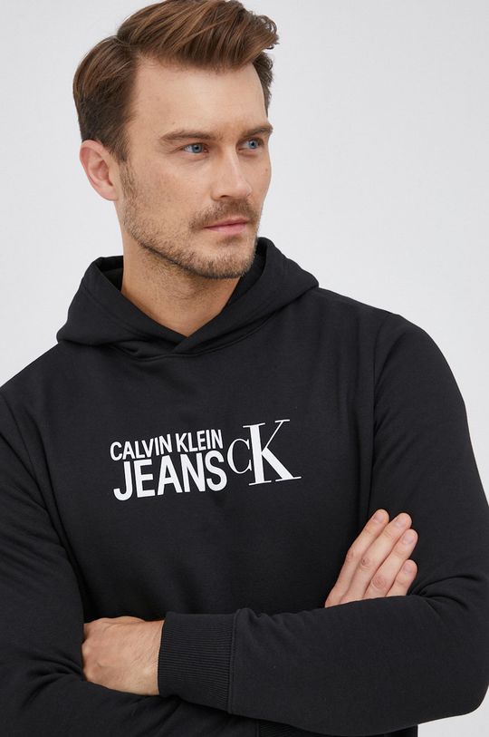 czarny Calvin Klein Jeans Bluza Męski
