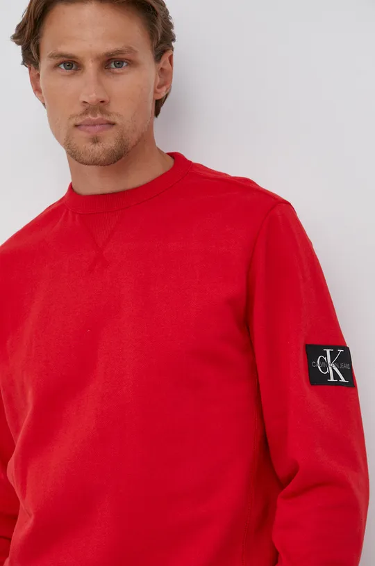czerwony Calvin Klein Jeans Bluza bawełniana J30J314035.4890