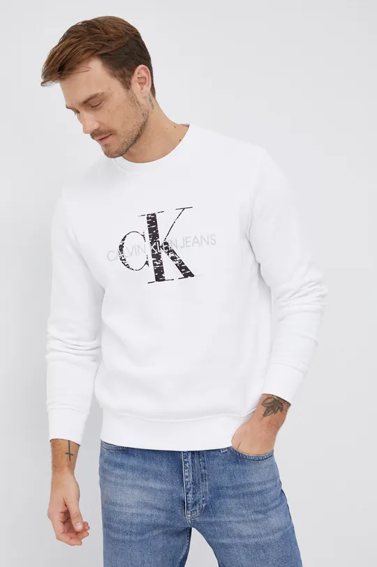 biały Calvin Klein Jeans Bluza J30J319365.4890
