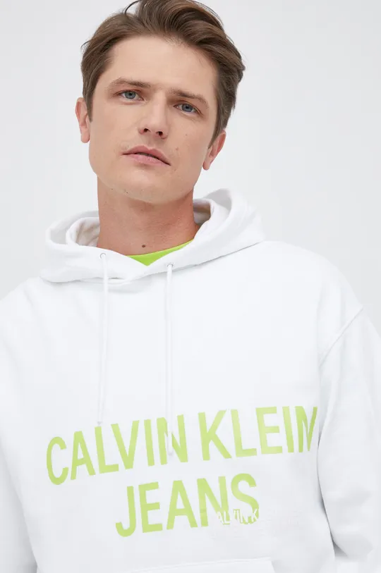 biały Calvin Klein Jeans Bluza bawełniana J30J318801.4890