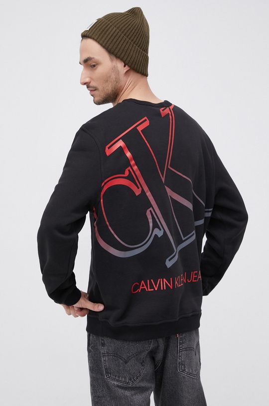 czarny Calvin Klein Jeans Bluza Męski