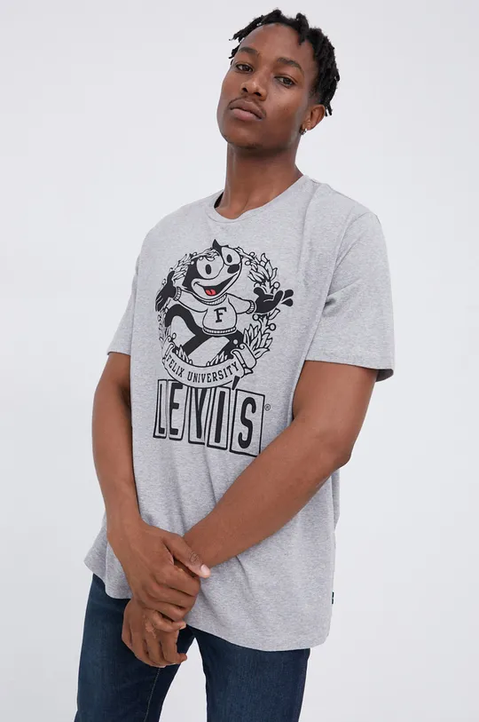 γκρί Βαμβακερό μπλουζάκι Levi's