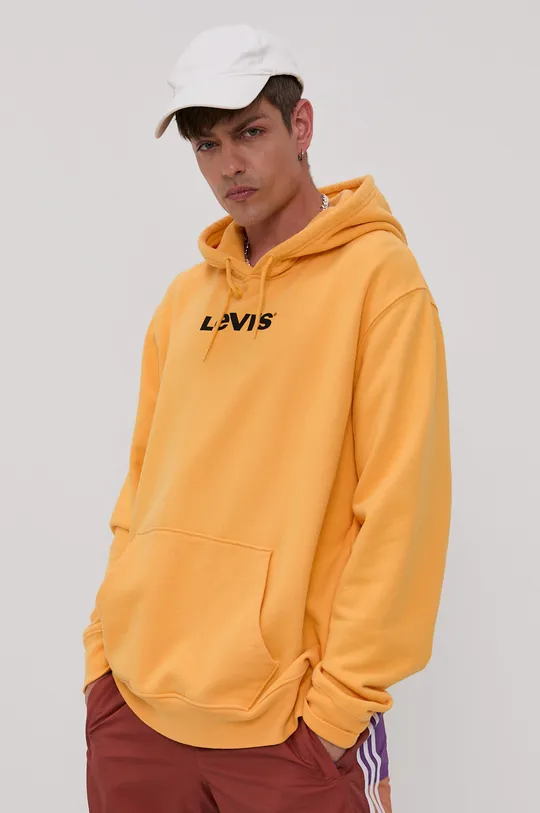 Βαμβακερή μπλούζα Levi's πορτοκαλί