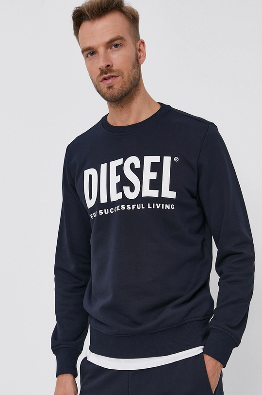 Diesel Bluza bawełniana granatowy