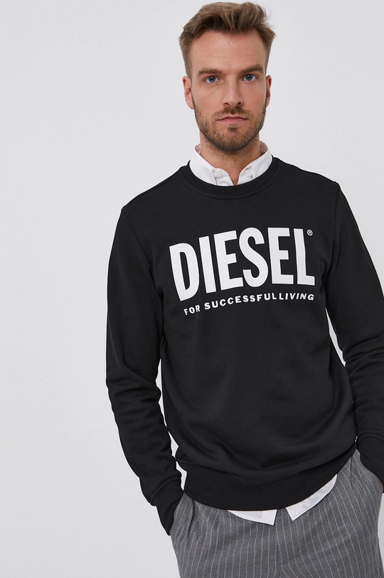 чёрный Хлопковая кофта Diesel Мужской