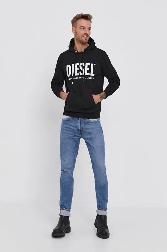 Diesel Bluza bawełniana czarny
