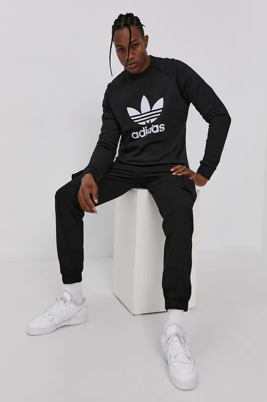 μαύρο adidas Originals βαμβακερή μπλούζα Ανδρικά