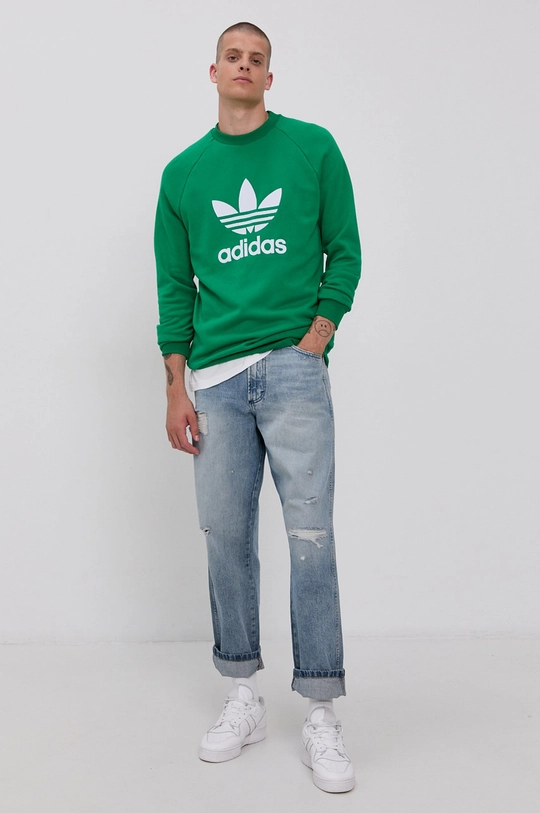 adidas Originals pamut melegítőfelső H06653 zöld