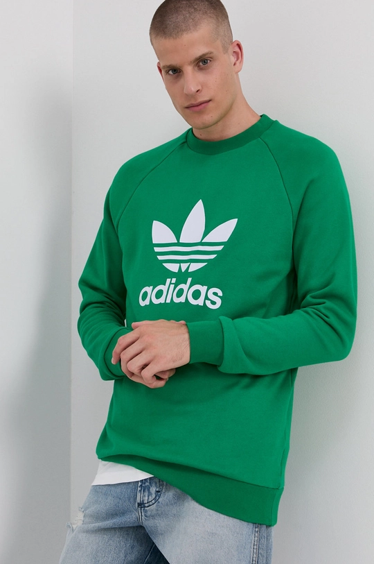 зелёный Хлопковая кофта adidas Originals